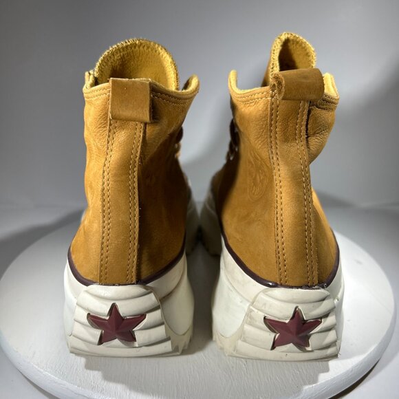 Converse Run Star Mens Size 11.5 Hike Platform Shoes Brown Leather Sneakers High - Picture 6 of 12